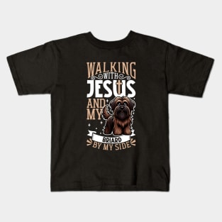 Jesus and dog - Briard Kids T-Shirt